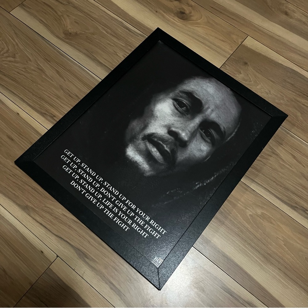 Bob Marley Black and White Framed Photo